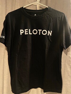 Unisex M Peloton Logo Century 100 Ride Black T Shirt Cycling