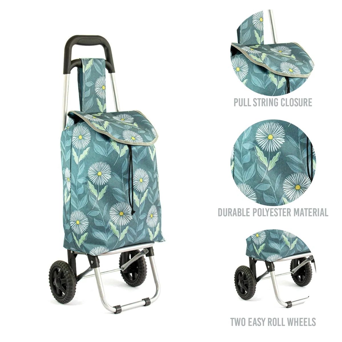 Foldable Shopping Trolley Bag with Wheels Collapsible Shopping