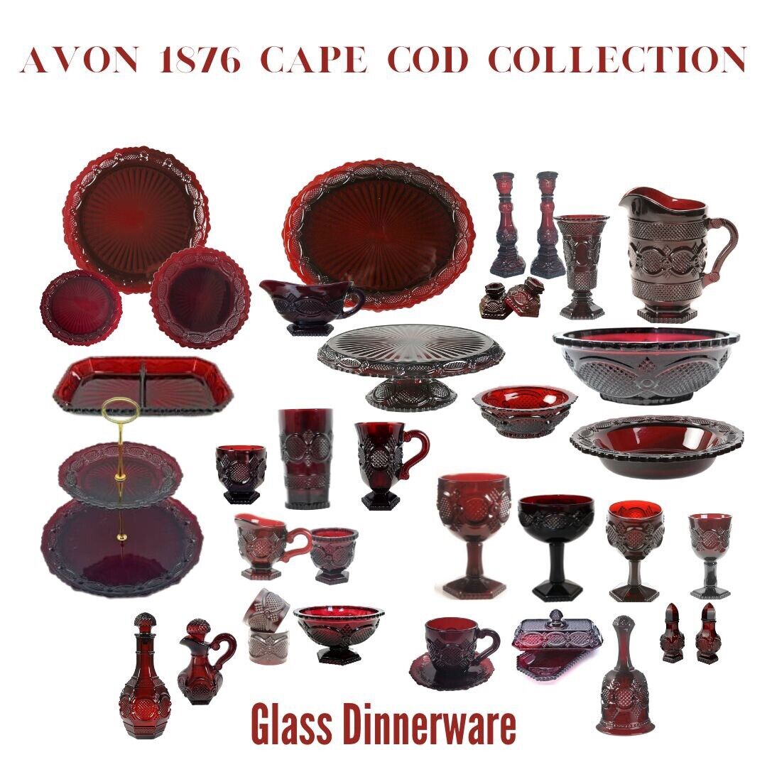 Avon 1876 Cape Cod Collection* Ruby Red Dinnerware* Gothic * Free Shipping