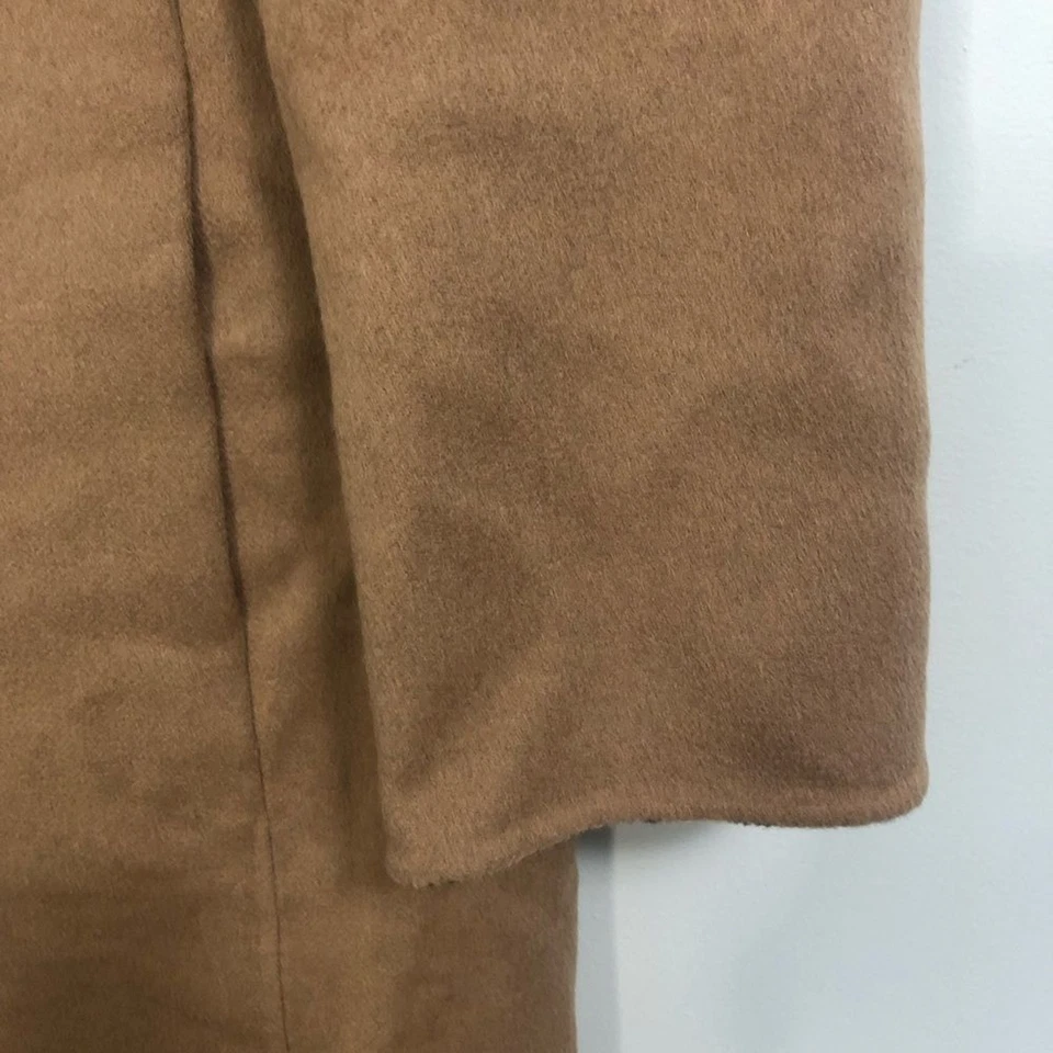 Abrigo de cachemir TSE cuello de piel tostado 12 Foto 3 de 4