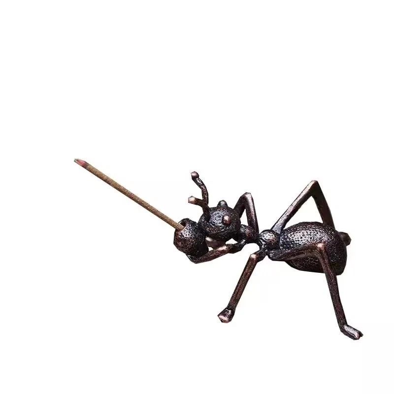 Adorno de hormiga en barra de incienso de cobre rojo colección antigua mascota de té Foto 4 de 4