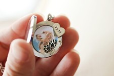 Personalised Dog Keepsake, Dog Fur Locket, Memorial Gift, Paw Print Jewellery
