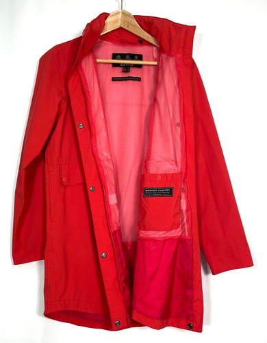 Barbour Katafront Concealed Hood Waterproof Jacket / Rain Coat, Poppy Red, US-4 - Picture 11 of 21