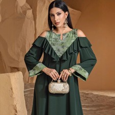 Dubai Kaftan Evening Women Long Dress Abaya Muslim Robe Elegant Gown Prom Dress