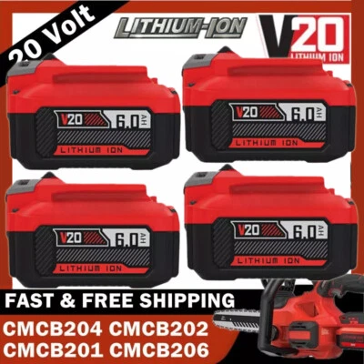 6.0Ah 20 Volt Max For Craftsman V20 Li-Ion Battery Pack CMCB201 CMCB204 CMCB202