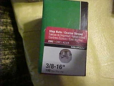 (100) 3/8-16 NYLON INSERT LOCK NUTS / STOP NUTS - ZINC PLATED 3/8x16 Ships Free