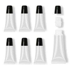 6 Packs Lip Gloss Tubes 5ml Black Cap Lip Gloss Containers Empty Lip Balm Tub...
