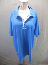 Oakley Size XL Mens Blue 1/2 Button Collared Short Sleeve Loose Polo Shirt 491