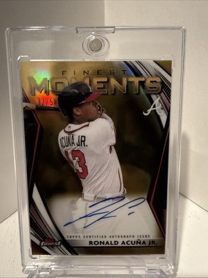 2021 Topps Finest - Finest Moments Ronald Acuna Jr Auto Gold /50 #FMA-RA Braves