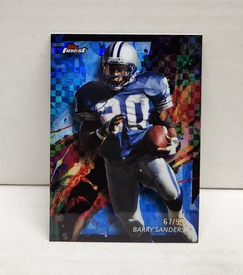 BARRY SANDERS 2024 Finest BLUE CHECKERBOARD ~ Lions Color Match #'d /99