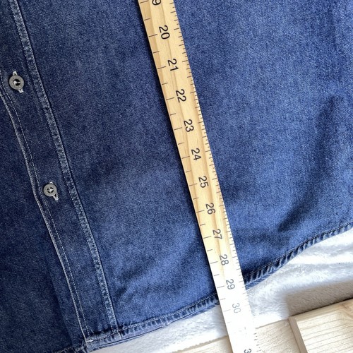Armani Jeans Vintage 90s Herren Jeanshemd Blau Heavyweight Größe L / XL - Bild 12 von 16