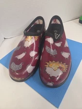 Sloggers, Women's Waterproof Comfort Rain Garden Shoes Clogs,  Size 10, Chickens