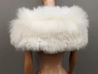 Barbie 1960s White Fluffy Fur Stole Vintage Enchanted Evening Accessory Japan