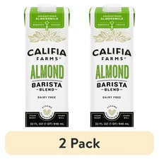 (2 pack) Califia Farms Unsweetened Almond Barista Blend Almond Milk 32 Fluid Oun