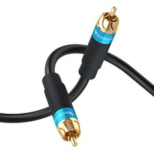 RCA Audio Subwoofer Cable 75FT, Dual Shielded, Gold 75FT, Regular