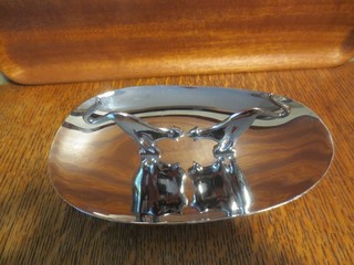 MCM R. R. Hutcheson 1930's Pincherette Art Deco Chrome Ashtray