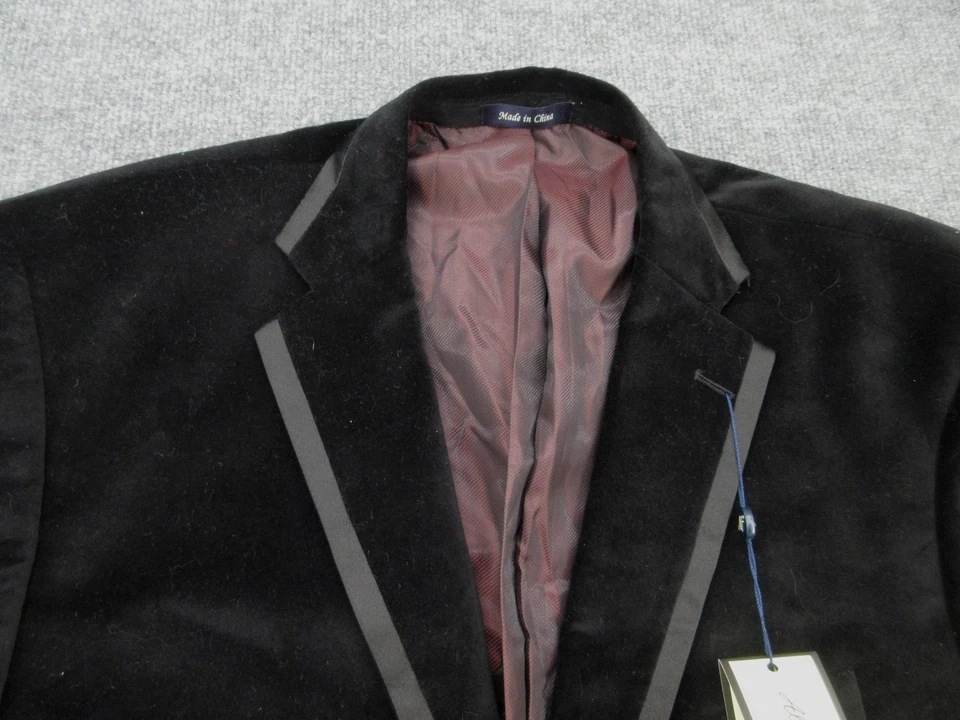 Chaqueta Blazer Alan River Para Hombre 46R Negra Ajuste Moderno Bond Terciopelo Algodón Clásico Foto 4 de 4