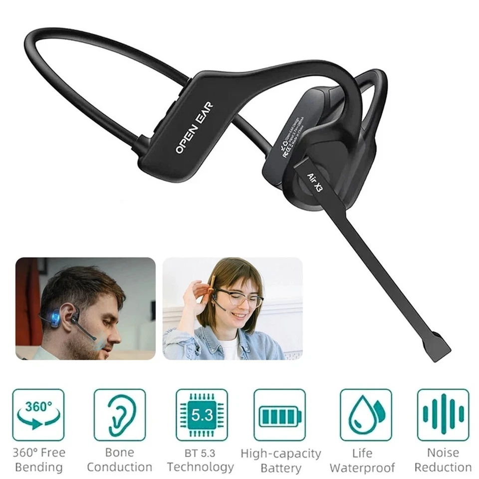 Trucker's Choice: Open-Ear Wireless Headset with Dual Noise Cancelling Mic - Image 2 of 4