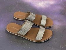 Top Moda Ladies Slip On Bling Sandals Size 9 New Without Tags