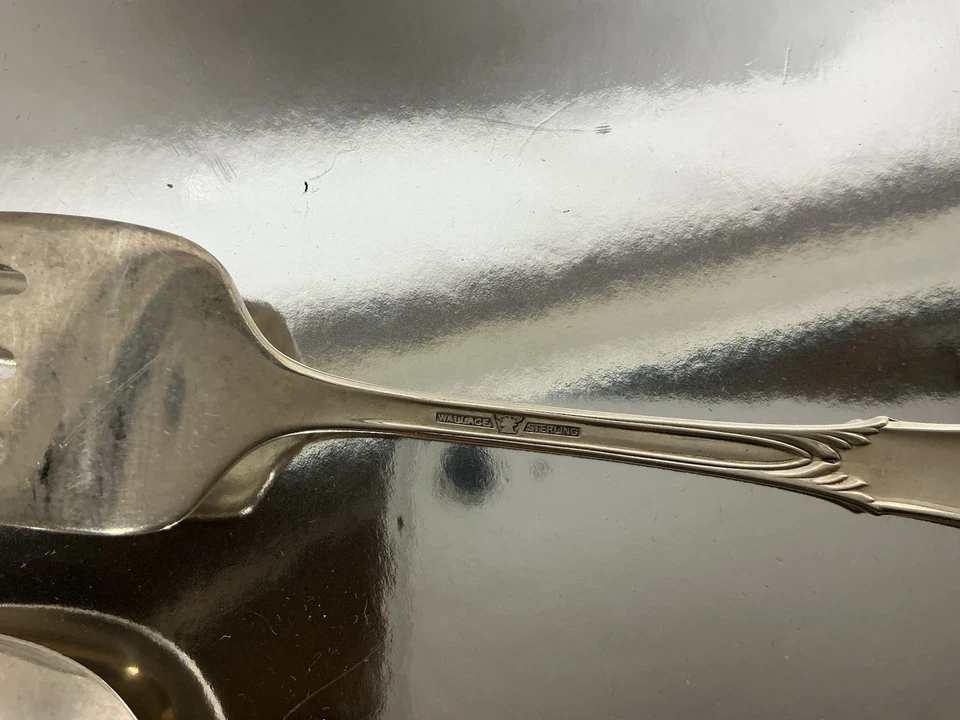WALLACE *ROSE POINT* Pattern Sterling Silver 6 3/8” Fork And 6” Spoon - Image 4 of 4