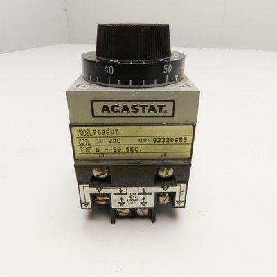 Agastat 7022VD 5-50 Sekunden Timer Zeitverzögerungsrelais 32VDC Spule