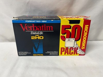 50 Verbatim DataLife MF 2HD 3.5  Microdisk Formatted Floppy Disks New Open Box