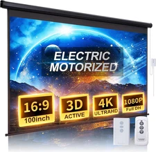 Motorized Projector Screen Pull down 100 Inch 16:9 HD Automatic Projector Screen