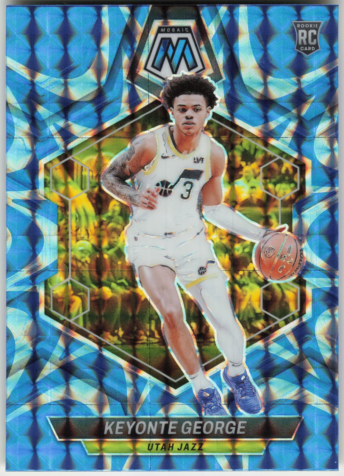2023-24 Panini Mosaic #222 Keyonte George Reactive Blue