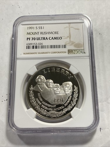 1991-S $1 Mount Rushmore Commemorative Silver Dollar NGC PF70 UCAM Item 9493 - Picture 3 of 4