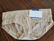 NWT MAIDENFORM DREAM HIPSTER PANTIES W LACE DM0004 LATTE A2Q L / 7