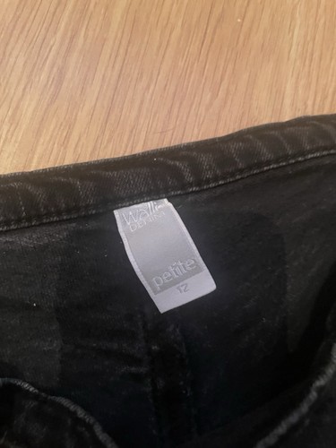 Wallis Petite Black Denim Jeans Size 12 VGC - Picture 3 of 4