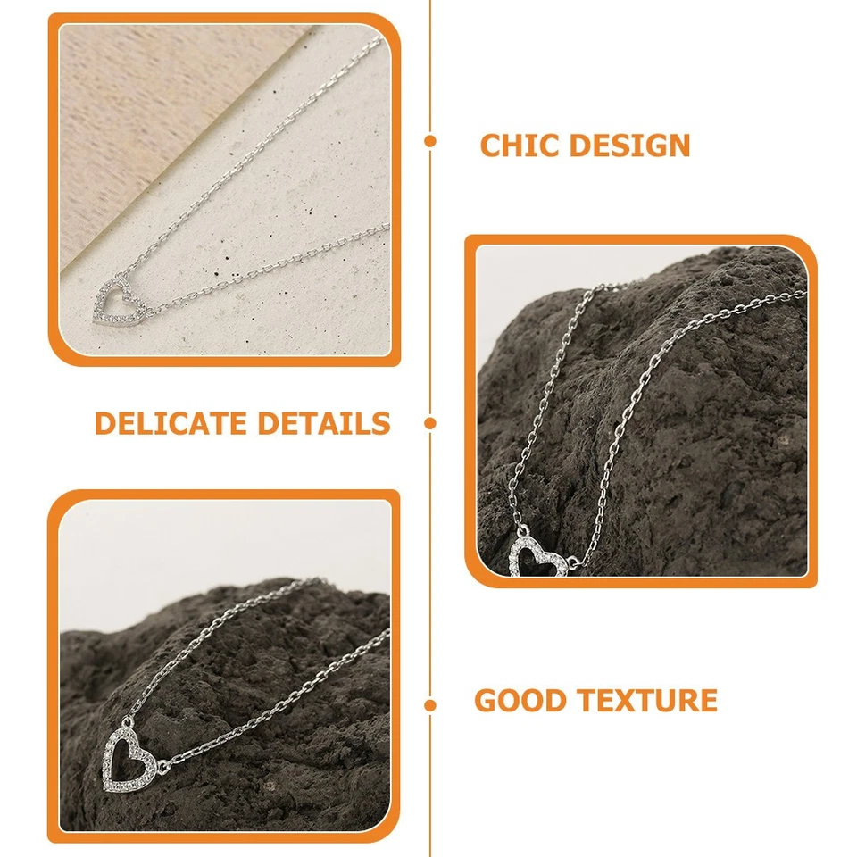  Accessorio di moda per collana con strass per collana cuore scintillante per - Immagine 3 di 4