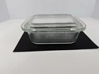PYREX Corning Clear Glass Refrigerator Dish 603-B 1.2L With 603-C Lid Vintage