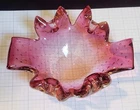 Vintage Pink Art Glass Murano Bullicante Bowl Ashtray Mid Century