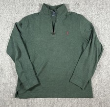Polo Ralph Lauren Men's Estate Rib 1/4 Zip Pullover Sweater Green Size M Medium