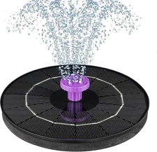3.5W Solar Bird Bath Fountain Pump, Powered Water Outdoor purple 