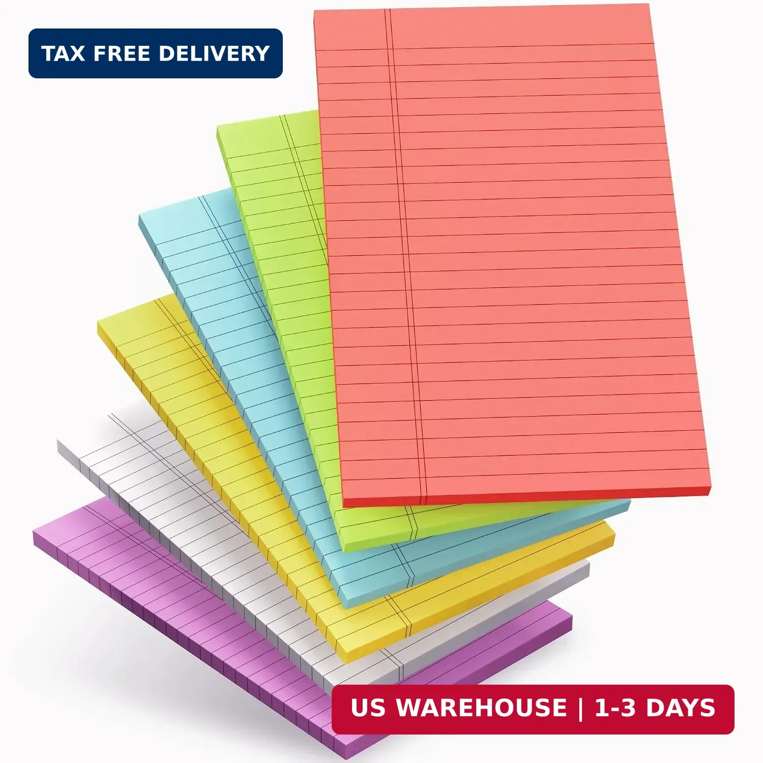 Note Pads 5x8, Notebook College Ruled Legal Pads Colored Writing Pads 5x8, 6 Pac
