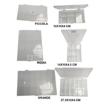 SCATOLA PORTA MINUTERIA LEADER PESCA ROBUSTA TRASPARENTE PESCA MARE FIUME