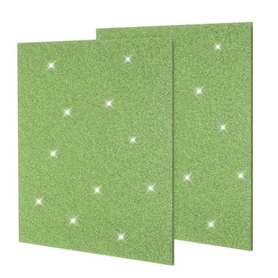 2 Pcs Glitter Acrylic Sheets 1/8'' Thick Plastic Sheets 8x8 Inch, Light Green