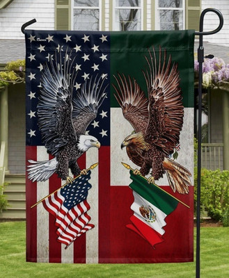 Eagle Mexico American Double-sided Flag, Mexican Patriotic American Eagle Flag