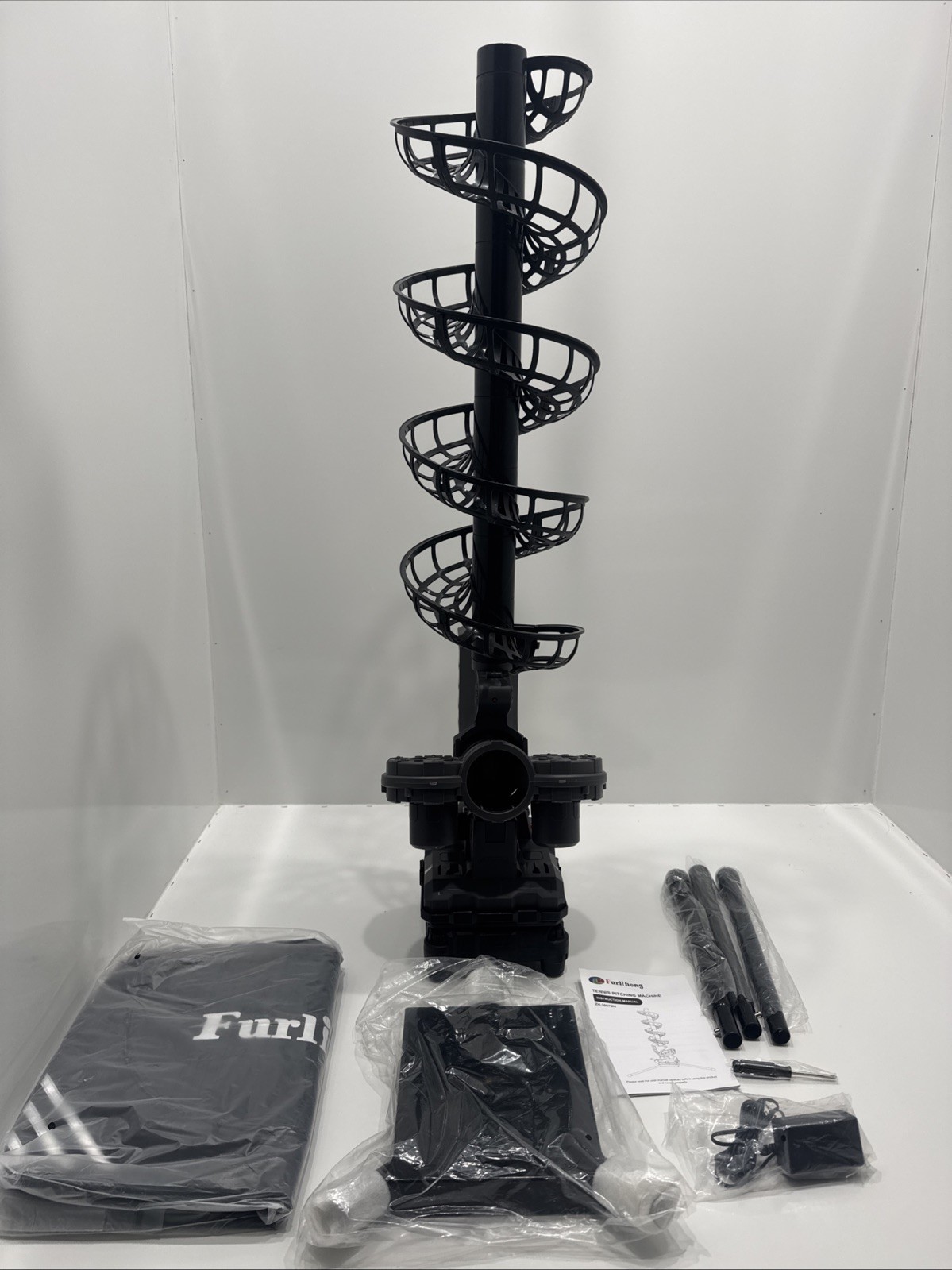 Furlihong 3807BH Tennis Ball Machine with Triangular Base, Adjustable Speeds