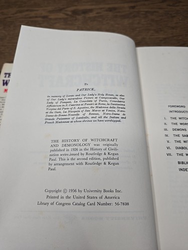 The History of Witchcraft Montague Summers HC w/DJ University Books Occult 1956 - Picture 11 of 15