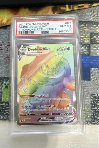 Drednaw VMAX (Secret) 75/73 Champions Path Holo PSA 10