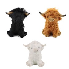 30cm Simulation Highland Cow Plush Doll   Soft Cream Cattle Stuffed Animal Gift