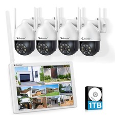 JENNOV 5MP Home Wireless Security Camera System Outdoor 1TB Monitor Audio WiFi