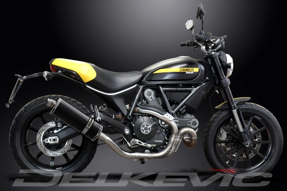 Kit silenciador escape carbono ovalado 14" Scrambler 800 2015-2021 Slip On Ducati Scrambler 800 Foto 4 de 4