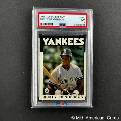 1986 Topps Tiffany Rickey Henderson #500 New York Yankees HOF PSA