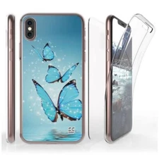 Apple IPHONE X Butterfly Reflection Cell Phone Case Slim 360 Tri Max Flexible 