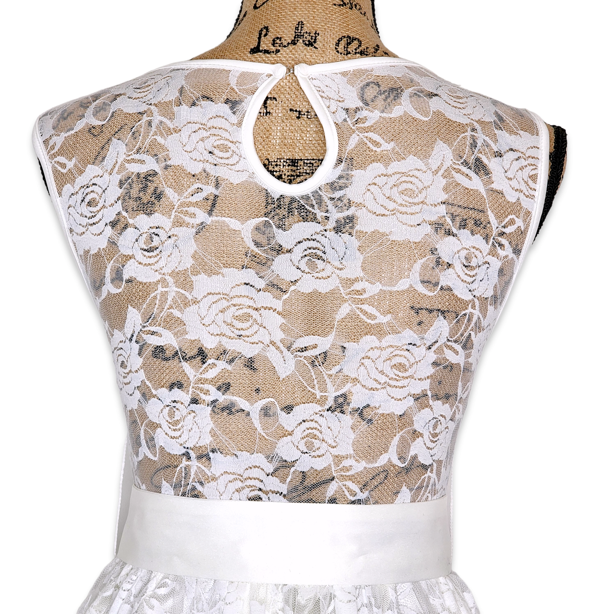 Mesh Lace Floral Open back Detachable Belt Wedding Dress Bridesmaid Size  Small | eBay