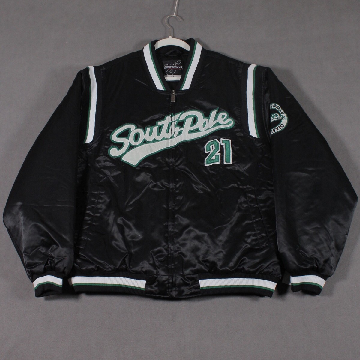 Vintage Southpole Bomber Jacket Mens XL Extra Large Green Black